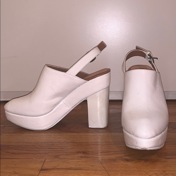 white platform clogs